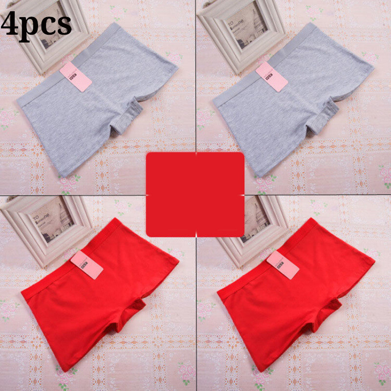 Ērti 4gab sieviešu bokseri, tīra kokvilna, ērti, bezšuvju, vidēji zema viduklis, elpojoši, pretekspozīcijas, skolas šorti