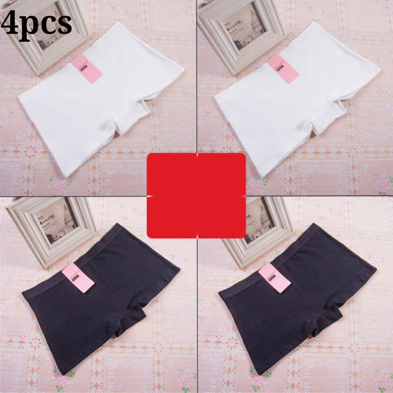 Ērti 4gab sieviešu bokseri, tīra kokvilna, ērti, bezšuvju, vidēji zema viduklis, elpojoši, pretekspozīcijas, skolas šorti