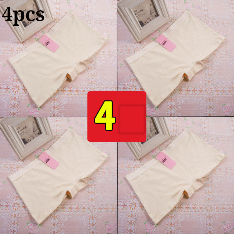 Ērti 4gab sieviešu bokseri, tīra kokvilna, ērti, bezšuvju, vidēji zema viduklis, elpojoši, pretekspozīcijas, skolas šorti