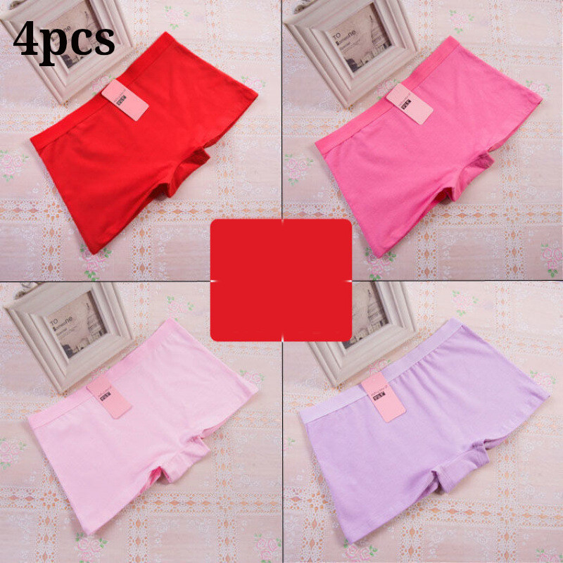Ērti 4gab sieviešu bokseri, tīra kokvilna, ērti, bezšuvju, vidēji zema viduklis, elpojoši, pretekspozīcijas, skolas šorti
