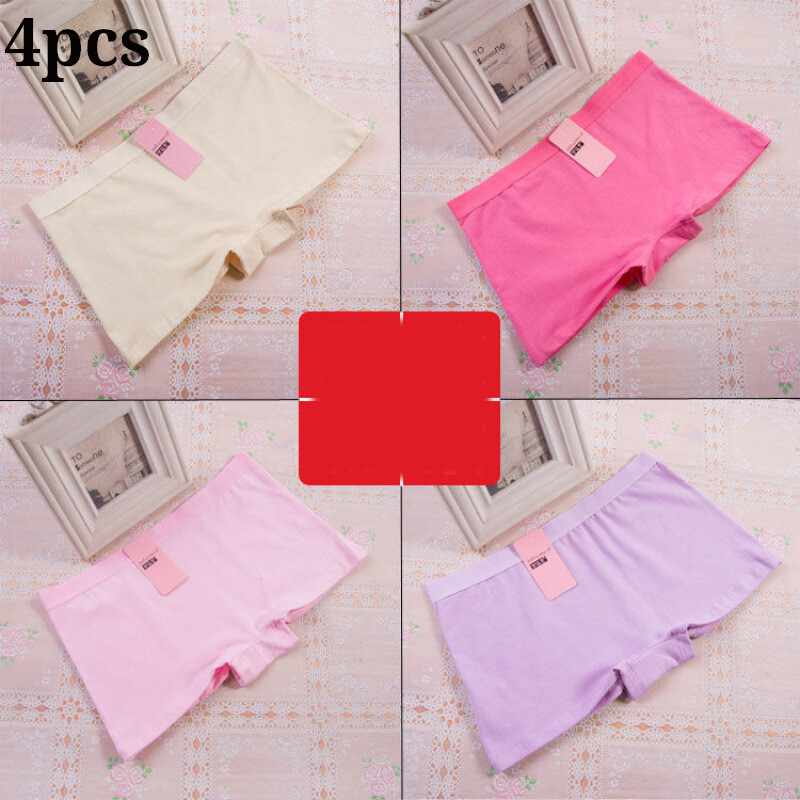 Ērti 4gab sieviešu bokseri, tīra kokvilna, ērti, bezšuvju, vidēji zema viduklis, elpojoši, pretekspozīcijas, skolas šorti