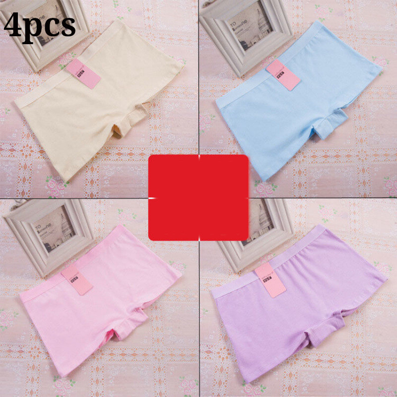 Ērti 4gab sieviešu bokseri, tīra kokvilna, ērti, bezšuvju, vidēji zema viduklis, elpojoši, pretekspozīcijas, skolas šorti