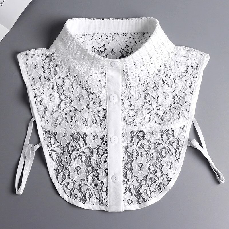 Denim Guler ascuțit Guler fals Guler de cămașă universal pentru femei Decor din bumbac Toamnă și iarnă Hanorac Pulover Gât rotund Primăvară Tendință stil coreean