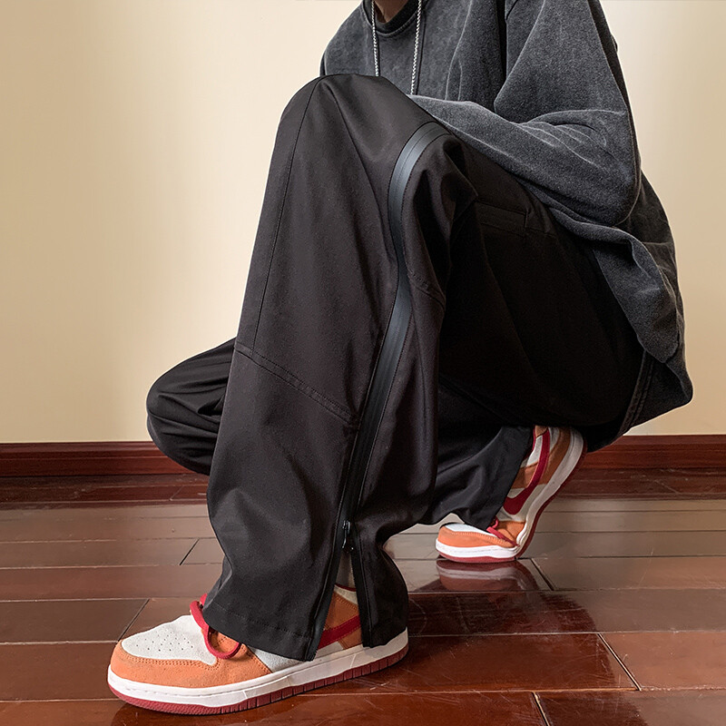 Amerikietiškos funkcionalaus stiliaus įžeidžiančios vyriškos kelnės rudenį naujos darbo dėvimos sportinės neperšlampamos juodos vasarinės laisvalaikio kelnės vyrams