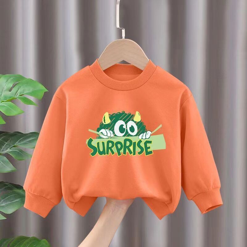 Φθινοπωρινό σετ μακρυμάνικα Παιδικά αγόρια Παιδικά Κοριτσίστικα Φούτερ με στάμπα πουλόβερ και παντελόνι στο κάτω μέρος 2 τεμάχια