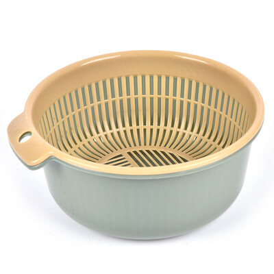 Nuimamas dviejų sluoksnių plastikinis maisto sietelis tuščiaviduris vaisių daržovių plovimo kiaurasamtis virtuvės valymui skalbimo krepšelio sietelis 1vnt