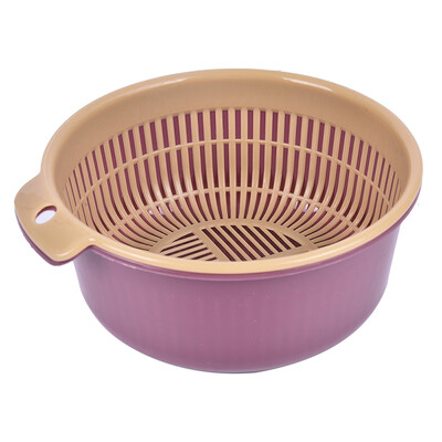 Nuimamas dviejų sluoksnių plastikinis maisto sietelis tuščiaviduris vaisių daržovių plovimo kiaurasamtis virtuvės valymui skalbimo krepšelio sietelis 1vnt