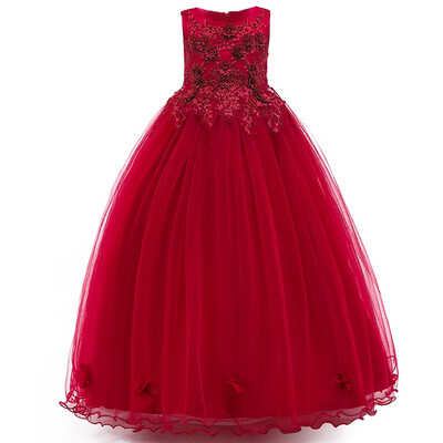 Eleganta puķu meiteņu kāzu kleitas Ziemassvētku kostīmi Tills līgavas māsas princeses ballītes kleita meitenes dzimšanas dienas kleita vasaras apģērbs