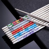 Chopsticks από ανοξείδωτο χάλυβα Φορητά αντιολισθητικά μπαστούνια τροφίμων Επιτραπέζια σκεύη πορσελάνινα σχέδια κινέζικα chopsticks επιτραπέζια σκεύη κουζίνας