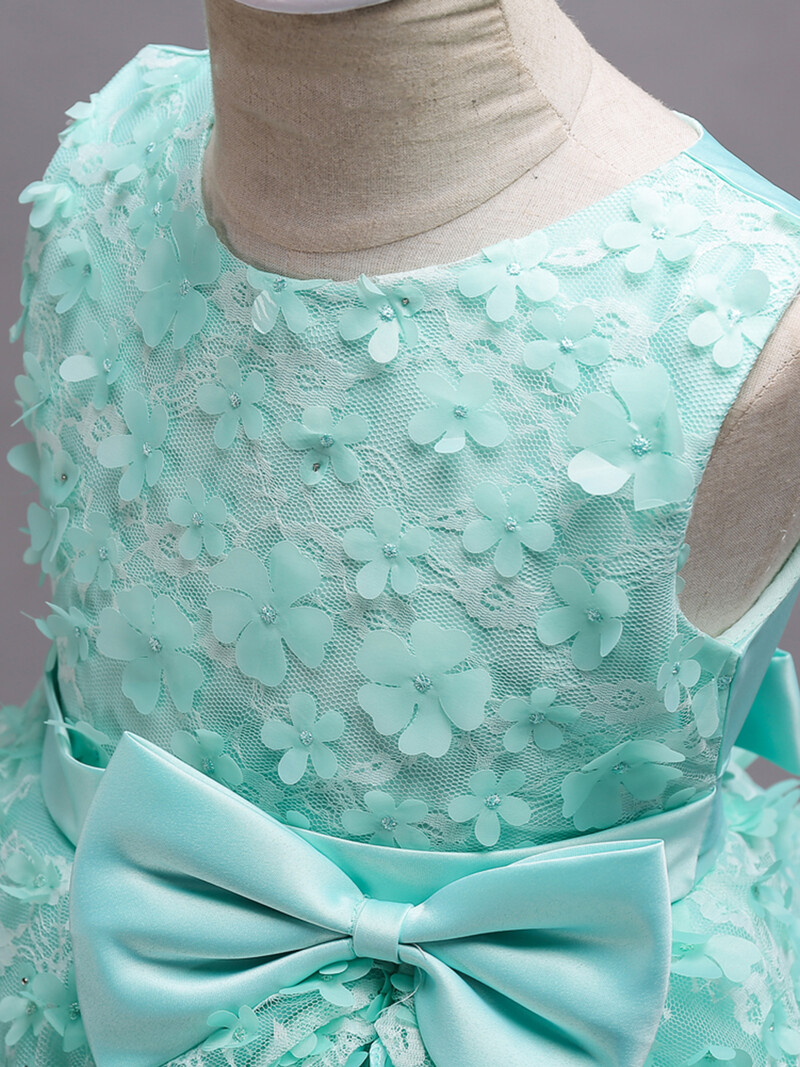 Rochie de prințesă fără mâneci cu flori pentru fată de flori, cadou de nuntă, de la 4 la 14 ani, rochie de domnișoară de onoare