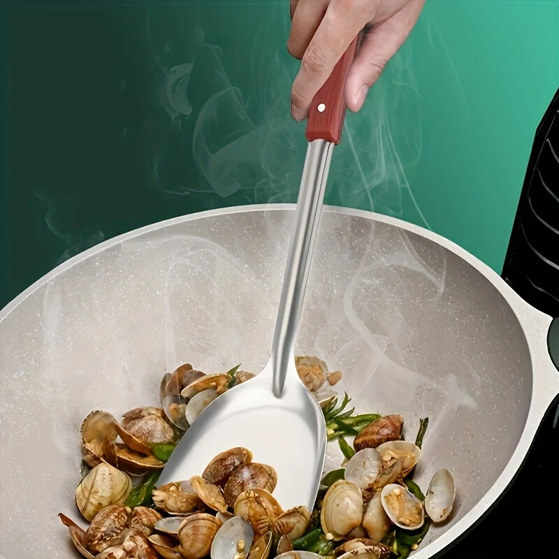 1/3 vnt. sutirštinto nerūdijančio plieno kepimo geležies mentelė, virtuvės neprideganti keptuvė specialus šaukštas, buitinių virtuvės reikmenų rinkinys