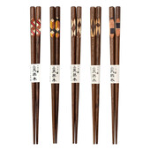 5 poros riešutmedžio lazdelės japoniškos suši lazdelės Unikalūs kratiniai kinų korėjietiško maisto lazdelių rinkinys mediniai stalo įrankiai