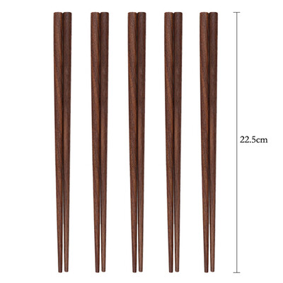 5 poros riešutmedžio lazdelės japoniškos suši lazdelės Unikalūs kratiniai kinų korėjietiško maisto lazdelių rinkinys mediniai stalo įrankiai