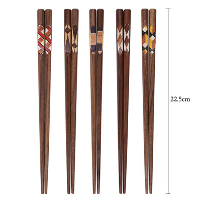 5 poros riešutmedžio lazdelės japoniškos suši lazdelės Unikalūs kratiniai kinų korėjietiško maisto lazdelių rinkinys mediniai stalo įrankiai