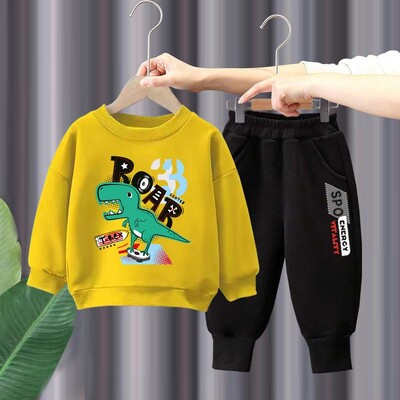 Φθινοπωρινά ρούχα για αγοράκια Μπλουζάκια και παντελόνια με στάμπα δεινοσαύρων σετ 2 τεμαχίων Παιδικά κοριτσίστικα casual top στο κάτω μέρος Φόρμες