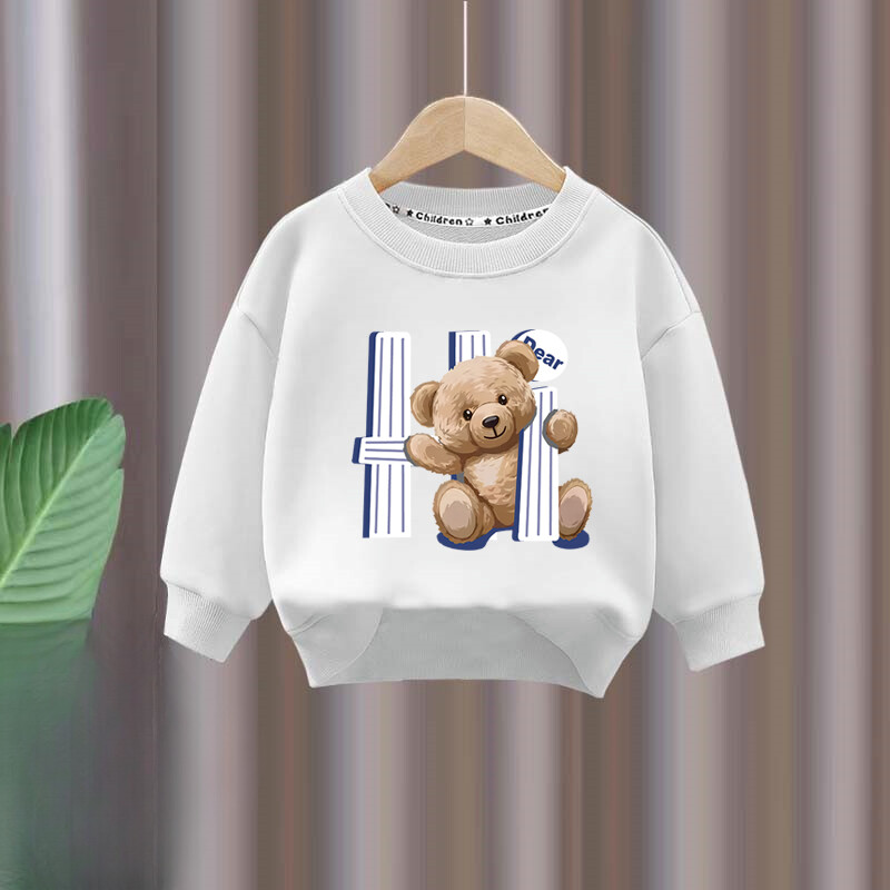 Rudens mazulis, meitene zēns, drēbju komplekts bērniem, multfilma, lācis, apdrukāts džemperis, augšdaļa un bikšu apakšdaļa, divdaļīgs uzvalks kokvilnas treniņtērps