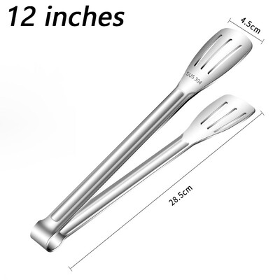 7/9/12 colių virtuvės žnyplės 304 nerūdijančio plieno grilio žnyplės kepimui ant grotelių, neslystančios salotų žnyplės, spaustukai, žnyplės, virtuvės priedai