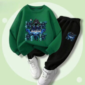 Őszi kisfiú ruhák divatos nyomott pólók és nadrágok 2 részes készlet gyerekek lányok alkalmi felső alsó ruhák tréningruhák