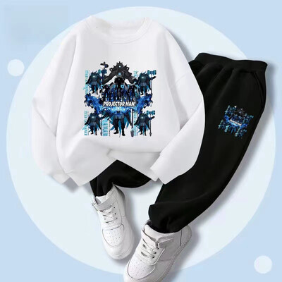 Őszi kisfiú ruhák divatos nyomott pólók és nadrágok 2 részes készlet gyerekek lányok alkalmi felső alsó ruhák tréningruhák