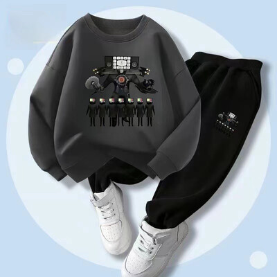 Őszi kisfiú ruhák divatos nyomott pólók és nadrágok 2 részes készlet gyerekek lányok alkalmi felső alsó ruhák tréningruhák