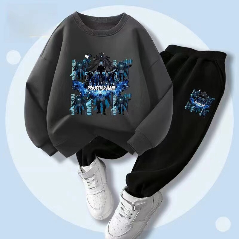 Őszi kisfiú ruhák divatos nyomott pólók és nadrágok 2 részes készlet gyerekek lányok alkalmi felső alsó ruhák tréningruhák