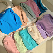 Παιδικό φούτερ 2-8Τ για βρέφη αγόρι για κορίτσια Φθινοπωρινά χειμερινά ρούχα πουλόβερ μακρυμάνικο μονόχρωμο κουκούλα Παιδική στολή