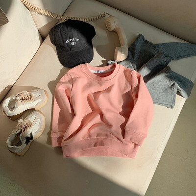 Παιδικό φούτερ 2-8Τ για βρέφη αγόρι για κορίτσια Φθινοπωρινά χειμερινά ρούχα πουλόβερ μακρυμάνικο μονόχρωμο κουκούλα Παιδική στολή