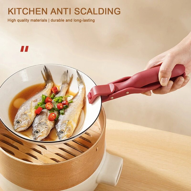 Silikono nuo nudegimo spaustuko dubens ištraukiklis Daugiafunkcinis indų lėkštės pakėlimo spaustukas nešiojamas dubens laikiklio spaustukas virtuvės priedai