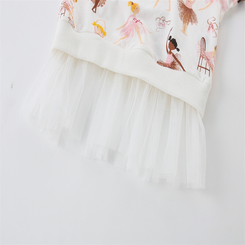 Zeebread 2-7T Детски суичъри за момичета Есенни пролетни танцуващи момичета Детски дрехи Бебешки ризи с качулка Костюм Спортно облекло