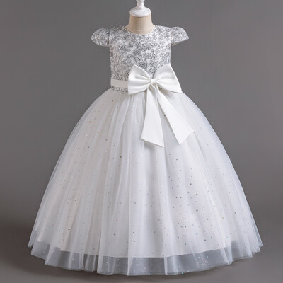 Dzimšanas dienas ballīšu kleitas meitenēm, šampanieša retro stila eleganta princešu kleita bērniem no 3 līdz 10 gadiem Izlaiduma ceremonijas svinīga gara kleita