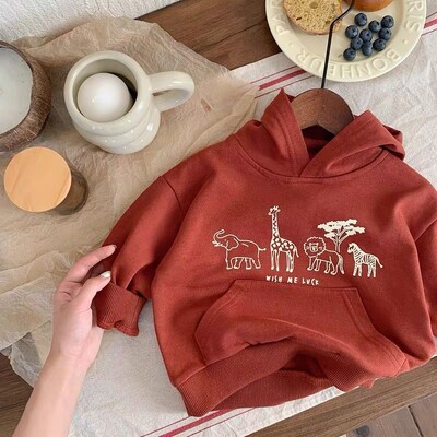 2024 Άνοιξη φθινόπωρο Φούτερ για μωρά για κοριτσάκια Βαμβακερά κινούμενα σχέδια με στάμπα με κουκούλα παιδικά πουλόβερ για κορίτσια Φούτερ για μικρά κορίτσια