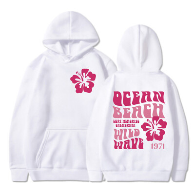 Παιδική κουκούλα με κουκούλα "Ocean Beach Wild Wave" Επιστολή εκτύπωσης με κουκούλα για αγόρια για κορίτσια Αισθητική μακρυμάνικη φούτερ Flower trend Παιδικές κουκούλες
