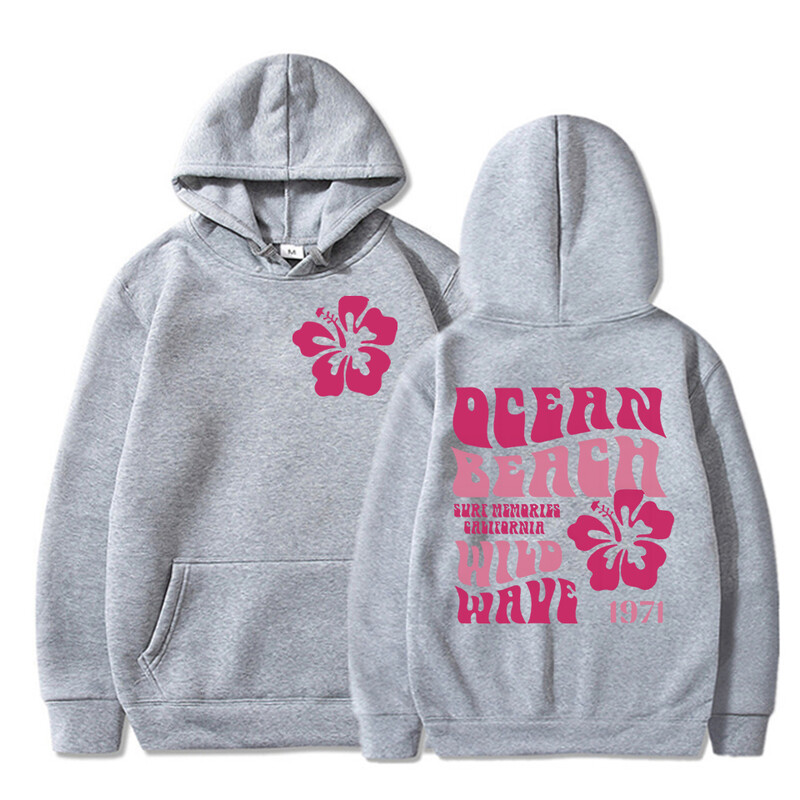 Παιδική κουκούλα με κουκούλα "Ocean Beach Wild Wave" Επιστολή εκτύπωσης με κουκούλα για αγόρια για κορίτσια Αισθητική μακρυμάνικη φούτερ Flower trend Παιδικές κουκούλες