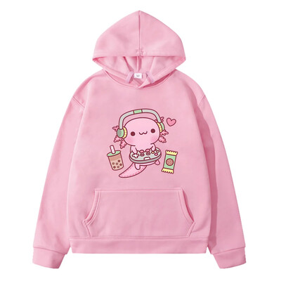 Axolotl Salute Žaisti žaidimus Juokingi megztiniai Žiemos mergaičių palaidinės pavasario/rudens ilgomis rankovėmis unisex megztiniai Harajuku Sudaderas vaikams