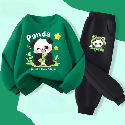 Őszi kisfiú ruhák divatos nyomott pólók és nadrágok 2 részes készlet gyerekek lányok alkalmi felső alsó ruhák tréningruhák