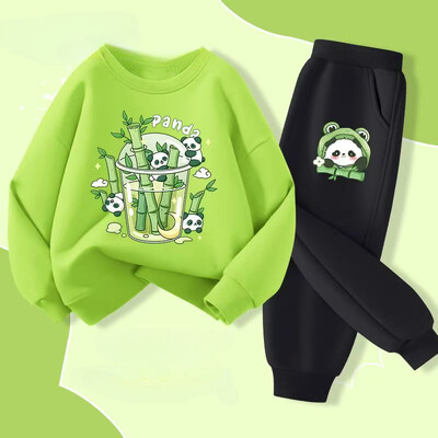 Őszi kisfiú ruhák divatos nyomott pólók és nadrágok 2 részes készlet gyerekek lányok alkalmi felső alsó ruhák tréningruhák