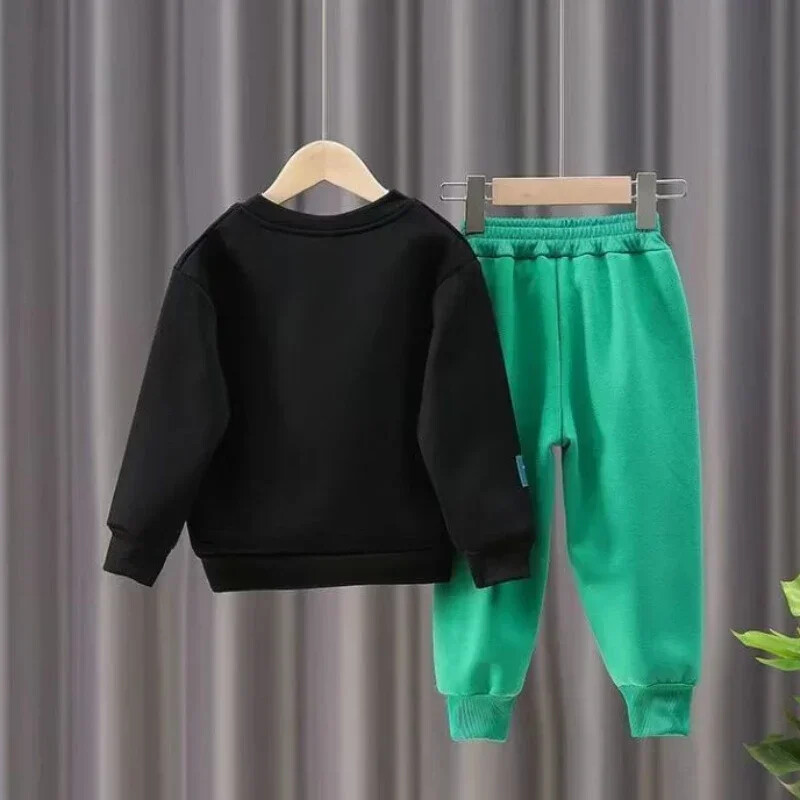 Pavasara mazuļu meitenes zēnu apģērbu komplekts bērniem sporta karikatūra lāču džemperis, augšdaļa un bikses ar dibenu, divdaļīgs uzvalks kokvilnas treniņtērps