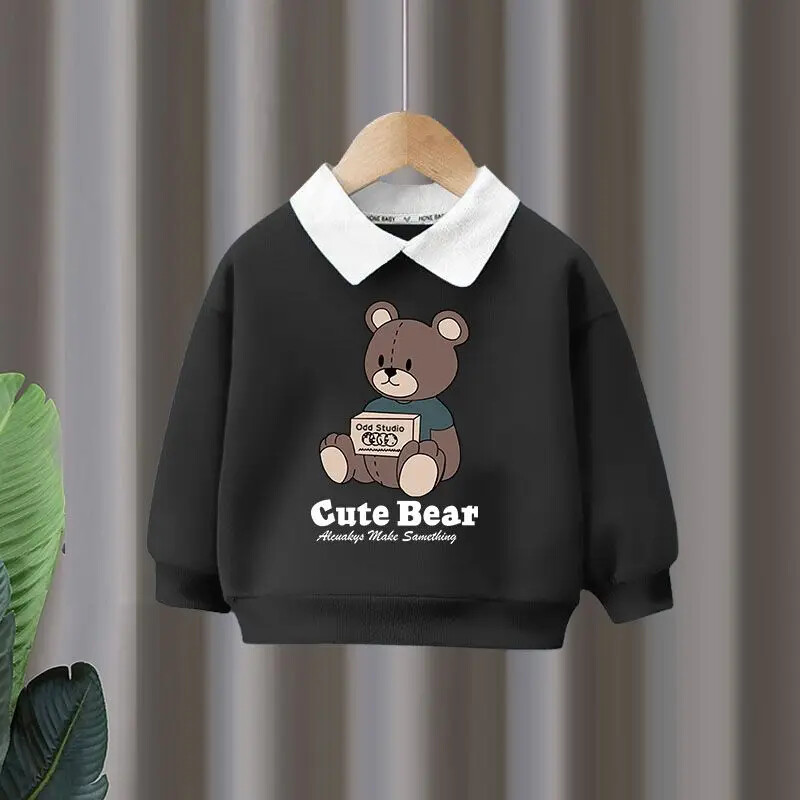 Őszi Gyerek Fiú Ruha Szett Gyerek Lányok Rajzfilm Medve Print Pulóverek Pulóver Felső és nadrág 2db Öltöny Tinédzser ruhák Tréningruha