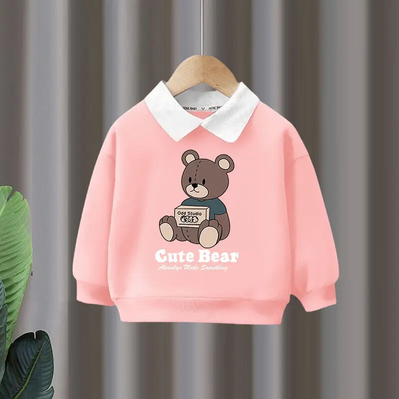 Őszi Gyerek Fiú Ruha Szett Gyerek Lányok Rajzfilm Medve Print Pulóverek Pulóver Felső és nadrág 2db Öltöny Tinédzser ruhák Tréningruha