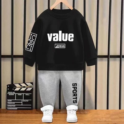 Set de haine de toamnă pentru bebeluș fetiță băieți pentru copii, sport, cu litere, hanorac, top și pantaloni, costum în două piese, trening