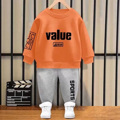 Set de haine de toamnă pentru bebeluș fetiță băieți pentru copii, sport, cu litere, hanorac, top și pantaloni, costum în două piese, trening