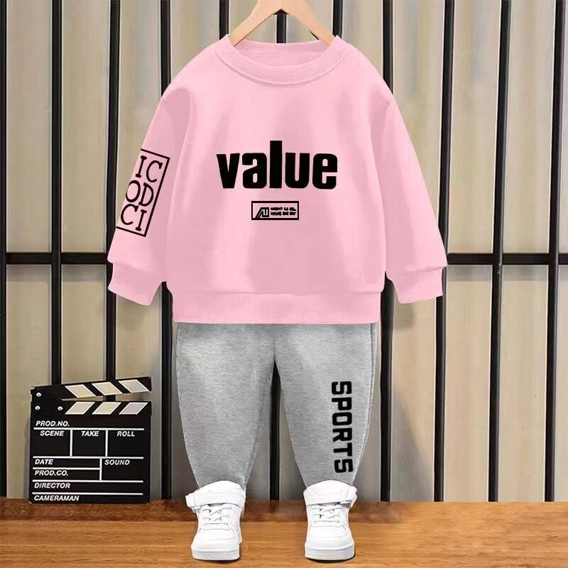 Set de haine de toamnă pentru bebeluș fetiță băieți pentru copii, sport, cu litere, hanorac, top și pantaloni, costum în două piese, trening