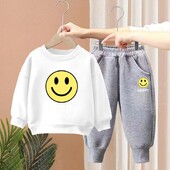 Őszi gyerek fiú ruha szett gyerekeknek lányok rajzfilm nyomtatott pulóverek pulóver felső és nadrág öltöny baba felső alsó atléta