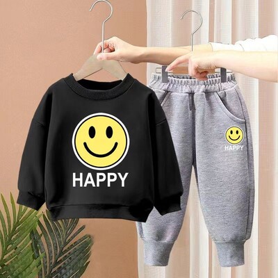 Őszi gyerek fiú ruha szett gyerekeknek lányok rajzfilm nyomtatott pulóverek pulóver felső és nadrág öltöny baba felső alsó atléta