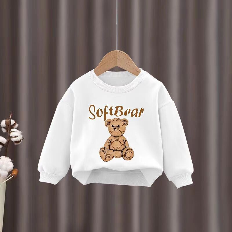 Rudens mazuļu meiteņu drēbju komplekts bērnu zēnu multfilmas lācis ar burtiem, džemperi, džemperi un bikses, 2 gab. uzvalks, bērnu treniņtērps