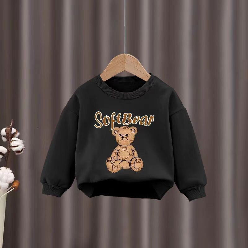 Rudens mazuļu meiteņu drēbju komplekts bērnu zēnu multfilmas lācis ar burtiem, džemperi, džemperi un bikses, 2 gab. uzvalks, bērnu treniņtērps