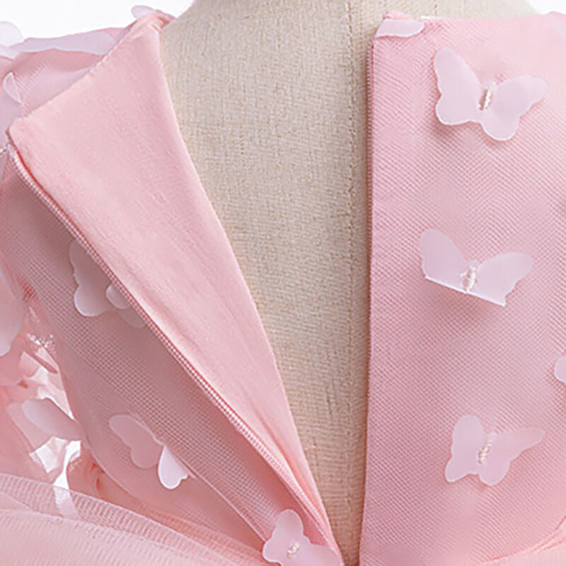 Burvīga meiteņu 3D kleita ar tauriņiem skatuves priekšnesumiem uzpūstām piedurknēm Tilla kleita princesei līdzīga elegance Meiteņu ballīšu kleitas