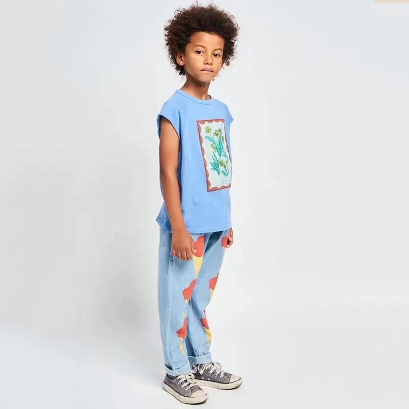 2024 m. Nauji rudens vaikiški džinsai berniukų džinsinės kelnės kūdikių kelnės mergaičių drabužiai