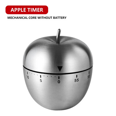 1 τμχ Χρονοδιακόπτης σε σχήμα αυγού από ανοξείδωτο ατσάλι Ρολόι μέτρησης χρονοδιακόπτης Μηχανικός περιστρεφόμενος συναγερμός Αντίστροφη μέτρηση κουζίνας Εργαλεία μαγειρέματος