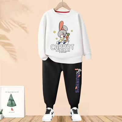 Set de haine de toamnă pentru bebeluș fetiță băiețel pentru copii, hanorac imprimat cu desene animate, partea de sus și pantaloni de jos, costum din două piese, trening